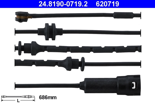 senzor de avertizare,uzura placute de frana ATE 24.8190-0719.2 — OPEL VECTRA C (Z02) 2.2 DTI 16V (F69) 2003