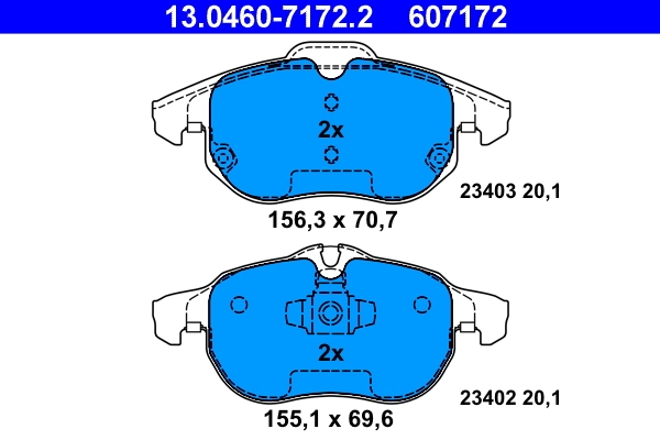 set placute frana,frana disc ATE 13.0460-7172.2 — OPEL VECTRA C (Z02) 2.2 DTI 16V (F69) 2004