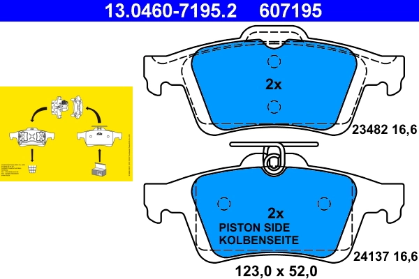 set placute frana,frana disc ATE 13.0460-7195.2 — OPEL VECTRA C (Z02) 2.2 DTI 16V (F69) 2003