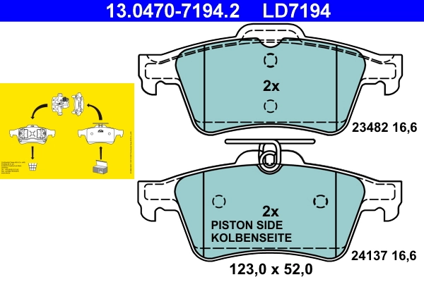 set placute frana,frana disc ATE 13.0470-7194.2 — OPEL VECTRA C (Z02) 2.2 DTI 16V (F69) 2003